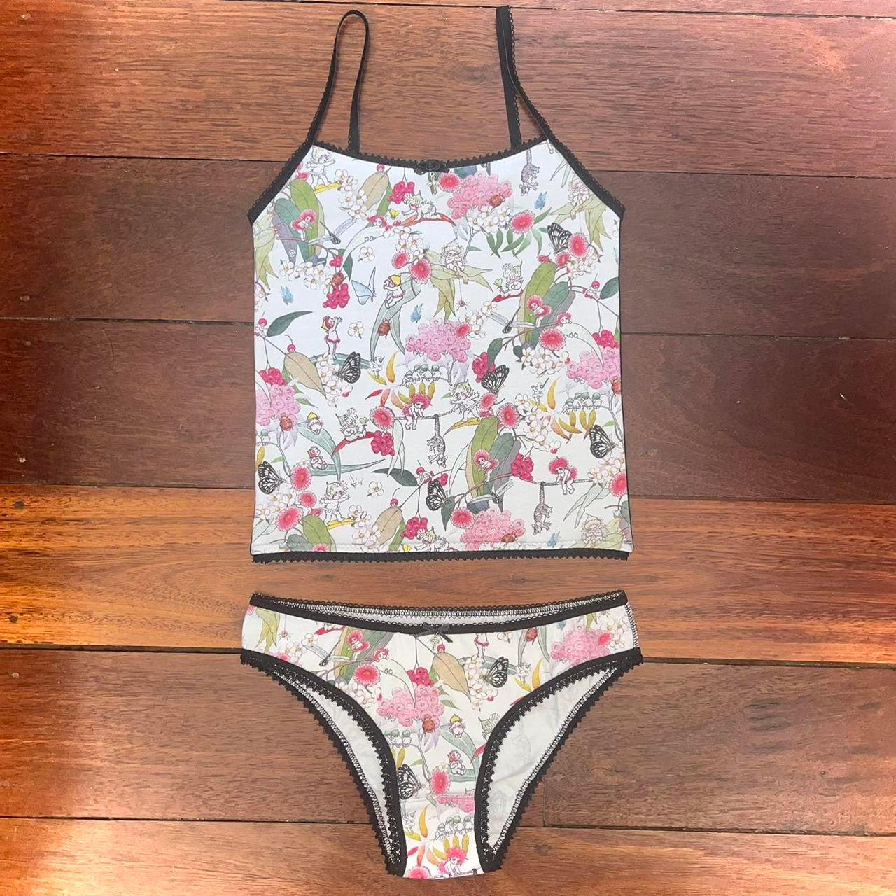 Pink n Black Singlet Set