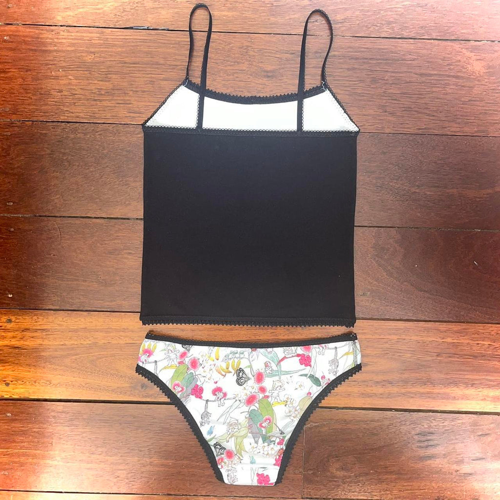 Pink n Black Singlet Set